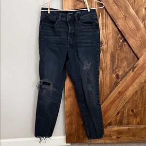 Old Navy Black High-rise Distressed Ankle Jeans